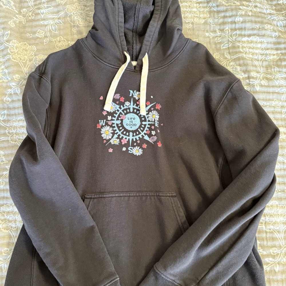 Life Is Good Black Hoodie with Positive Message